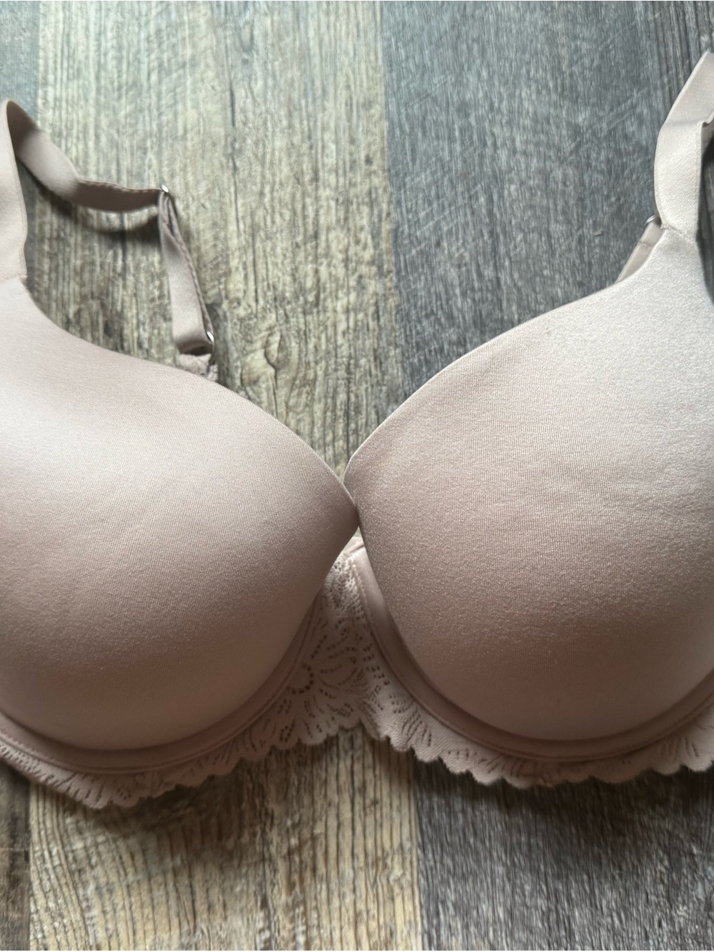 Aerie Lace-Trim Demi Bra - Nude